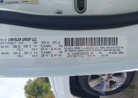 2014 Jeep Patriot Latitude z USA, uszkodzony, nr VIN 1C4NJRFB3ED816720